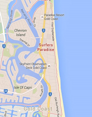 Map Of Surfers Paradise Gold Coast Private Apartments 3 Bedroom Apartment Ocean Views Sky High  Level 36 At H Residences Building Surfers Paradise